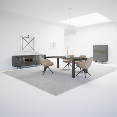 Lussuoso set da pranzo per sala da pranzo con tavolo da pranzo e 4 sedie, design moderno, arredamento nuovo.