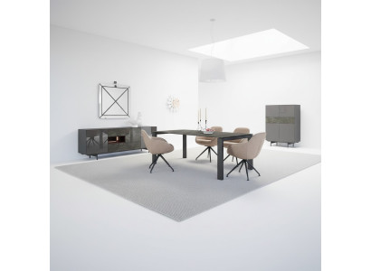 Lussuoso set da pranzo per sala da pranzo con tavolo da pranzo e 4 sedie, design moderno, arredamento nuovo.