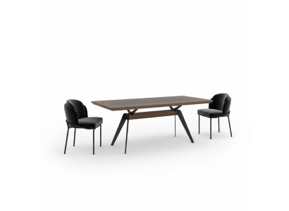 Set da sala da pranzo di lusso Tavolo da pranzo 4x sedie Sedia Tessuto Set da pranzo Nuovo