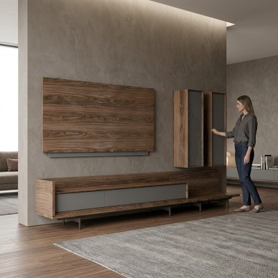 Mobili soggiorno porta TV completo parete attrezzata cornice TV arredo di design