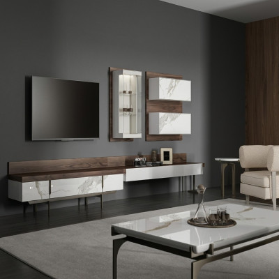 Soggiorno mobile tv Stand cassetto mobile a muro Moderno soggiorno Cofanetto Sospensione Vetrina Legno