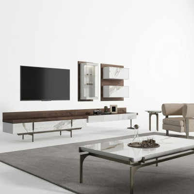 Soggiorno mobile tv Stand cassetto mobile a muro Moderno soggiorno Cofanetto Sospensione Vetrina Legno
