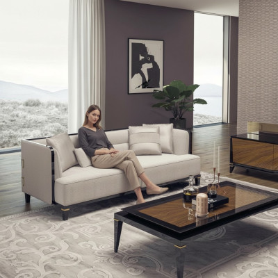 Soggiorno moderno bianco divano a tre posti divano designer mobili imbottiti
