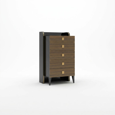 Mobile buffet di lusso in legno per sala da pranzo. Moderno design degli armadi. Nuovo arredamento di design.
