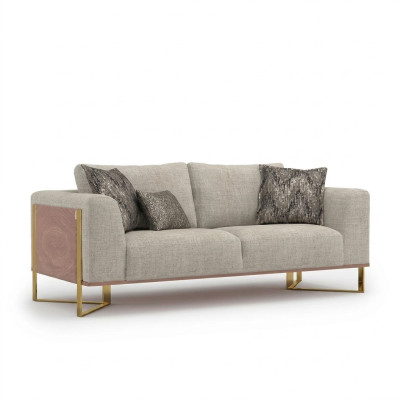 Divano due posti soggiorno imbottito design divano arredamento tessuto nuovo.