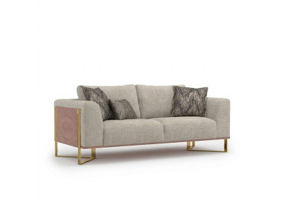 Divano due posti soggiorno imbottito design divano arredamento tessuto nuovo.