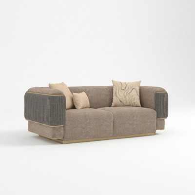 Design Moderno Grigio Divano a Due Posti Soggiorno Arredamento Nuovo