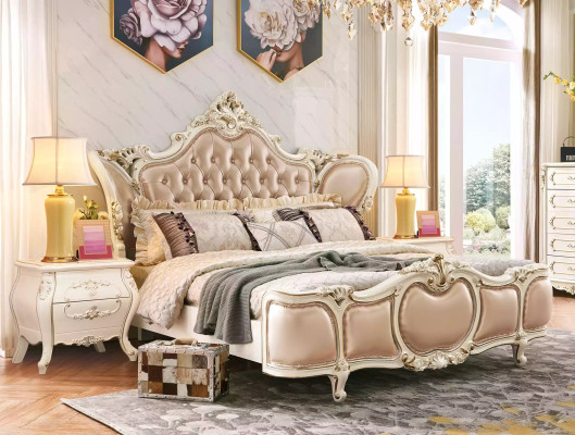 classico set camera da letto mobili letto 2x comodini cassettiera set di lusso 4 pezzi