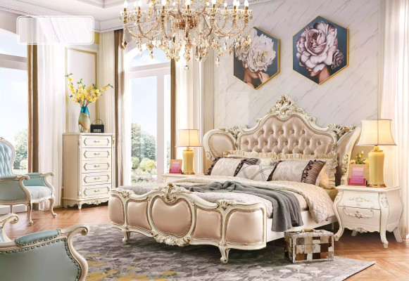 Camera da letto mobili Letto 2x Comodini Set di lusso Mobili classici 3 pezzi nuovi