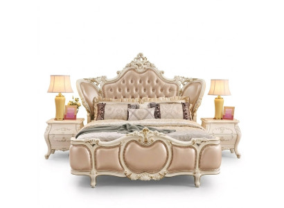Camera da letto mobili Letto 2x Comodini Set di lusso Mobili classici 3 pezzi nuovi
