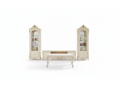 Set soggiorno elegante classico mobili supporto TV 2x vetrina tavolino