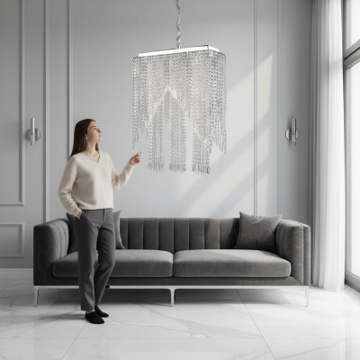 Lampadario a sospensione cromato lucido nuovo lampadario da salotto