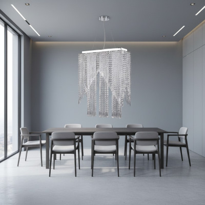 Lampadario a sospensione cromato lucido nuovo lampadario da salotto
