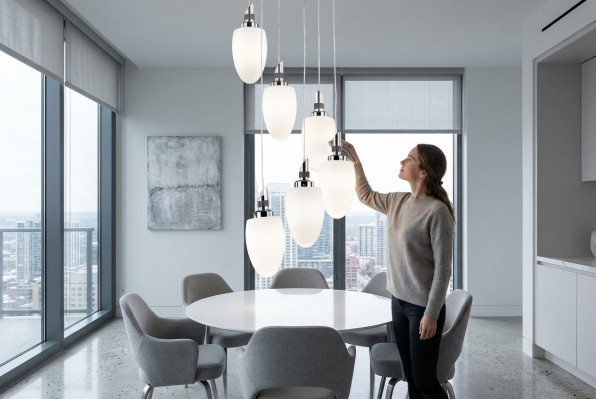 Lampada a soffitto Un lussuoso soggiorno in vetro bianco moderno 50x130 cromato