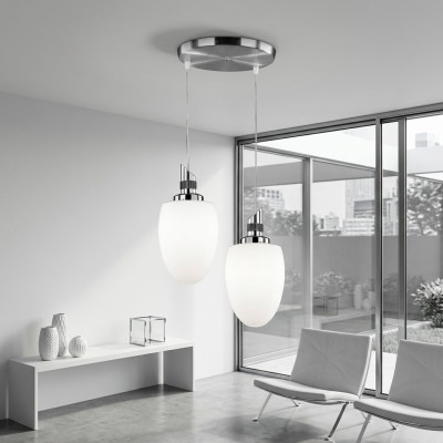 Lampada a soffitto in vetro bianco moderno per il lusso del soggiorno, nuovo stile 33x70cm.