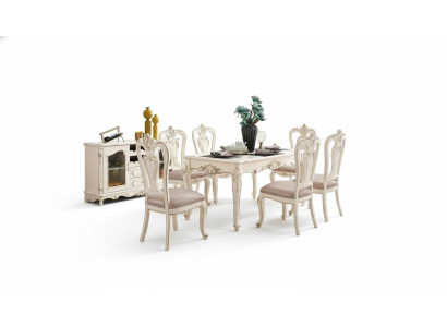 Sala da pranzo set di mobili per il vostro interno mobili classici in bianco perlato da 8 pezzi.
