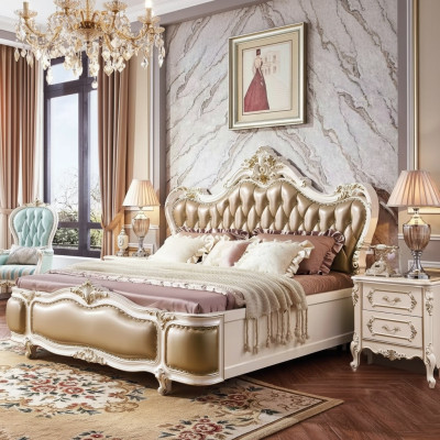 Classica camera da letto di lusso set di lusso 3 pezzi letto + 2 comodini nuovi