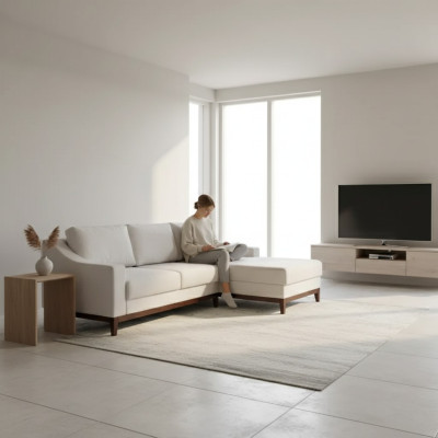 Divani a L Divano Imbottito Salotto Design Divano angolare in tessuto Soggiorno