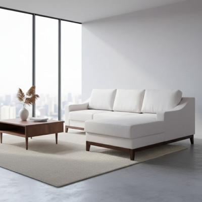Divani a L Divano Imbottito Salotto Design Divano angolare in tessuto Soggiorno