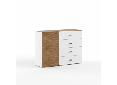 Mobile moderno di lusso in stile sideboard design per la camera da letto con mobili in legno bianco.
