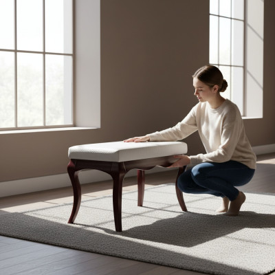 Sgabello Design Lusso Poltrona Panca Seduta Relax Stile Antico Camera da Letto Nuovo