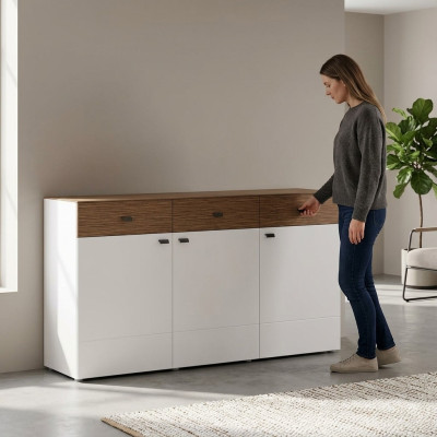 Commode lusso armadio soggiorno legno design credenza mobile cassettiera