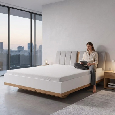 Design di lusso del letto doppio dell'hotel Realizzazioni Reali in legno Tessuti da arredamento