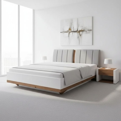 Design di lusso del letto doppio dell'hotel Realizzazioni Reali in legno Tessuti da arredamento