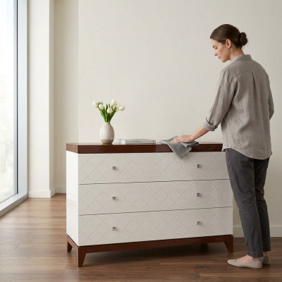 Mobili design in legno di lusso per il soggiorno con cassettiere e madie
