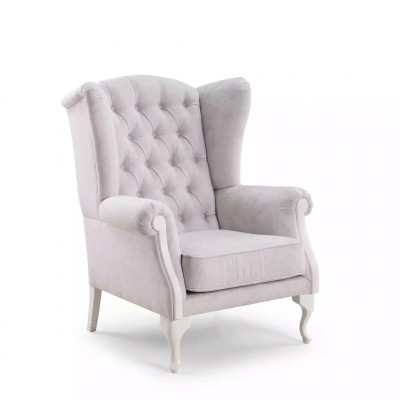 Poltrona monoposto design bianca imbottita per il soggiorno.