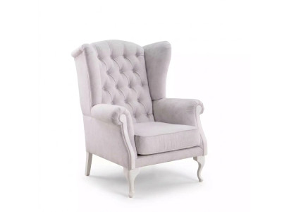 Poltrona monoposto design bianca imbottita per il soggiorno.