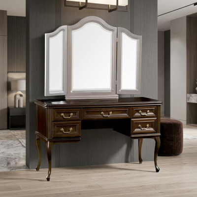 Tavolo trucco con specchio, consolle di lusso, comò, camera da letto, barocco, rococò