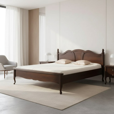 Design letto matrimoniale in legno con imbottitura, mobili da camera da letto 160x200.