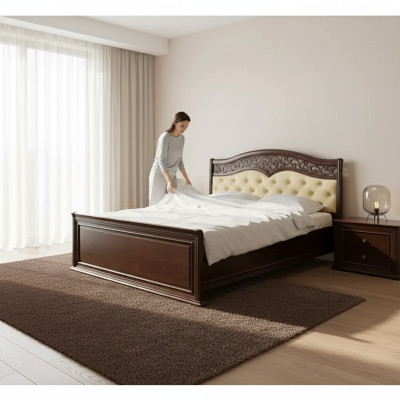 Design lussuoso del letto della camera da letto Imbottitura Letto matrimoniale da hotel