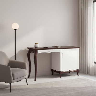 Scrivania classica Mobili da ufficio di lusso in legno bianco Esclusivo