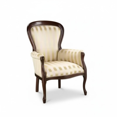 Sedia di lusso in tessuto per soggiorno, design classico, imbottitura