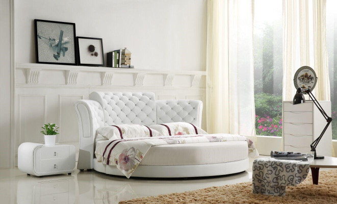 Letto rotondo Letti design rotondi in pelle matrimoniali Lusso strutture hotel camera da letto.