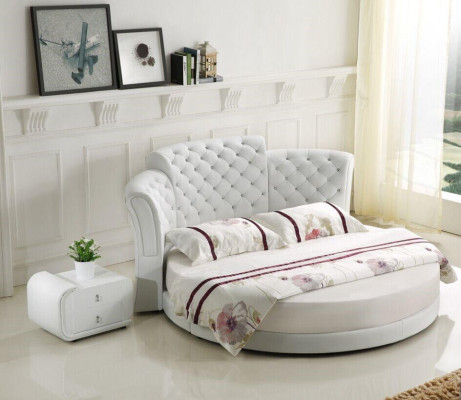 Letto rotondo Letti design rotondi in pelle matrimoniali Lusso strutture hotel camera da letto.