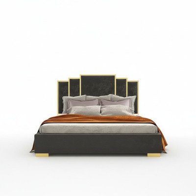Letto 2x comodini 3 pezzi set camera da letto design moderno di lusso comodini