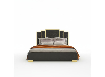 Letto 2x comodini 3 pezzi set camera da letto design moderno di lusso comodini
