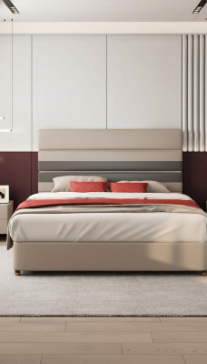 Letto design moderno di lusso Letti imbottiti in tessuto Tessuto