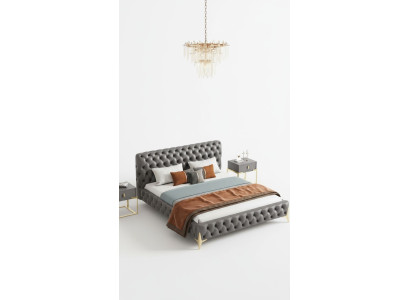 Letto Chesterfield Imbottito Design di lusso Letti matrimoniali di lusso per hotel Nuovo hotel di lusso