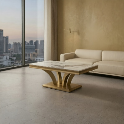 Tavolino design soggiorno lusso oro 115x70