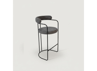 Sgabello da bar di lusso in acciaio inossidabile grigio, design e mobili da bar.
