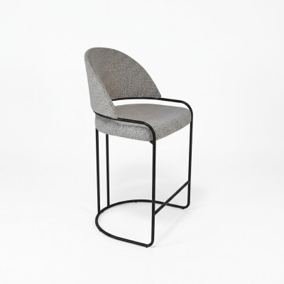 Sgabello grigio con piedi in acciaio inossidabile Sedia da pranzo Sgabelli di design alti