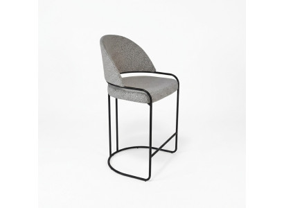 Sgabello grigio con piedi in acciaio inossidabile Sedia da pranzo Sgabelli di design alti