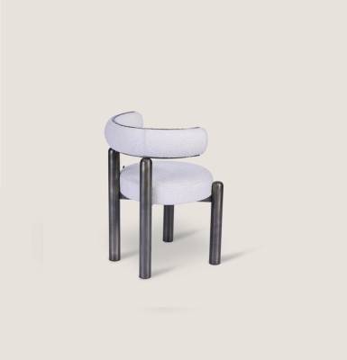 Designer Sedia bianca Sedie da sala da pranzo Imbottite Tessuto Singolo Piedi in metallo