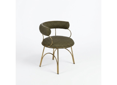 Sedia verde da pranzo di design lussuosa moderna per sala da pranzo.