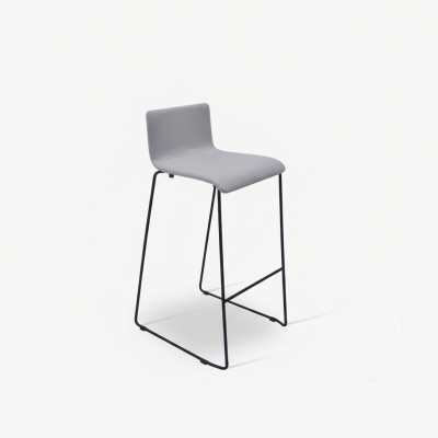 Alto sgabello grigio chiaro di lusso, sedie imbottite in stile mobili design.