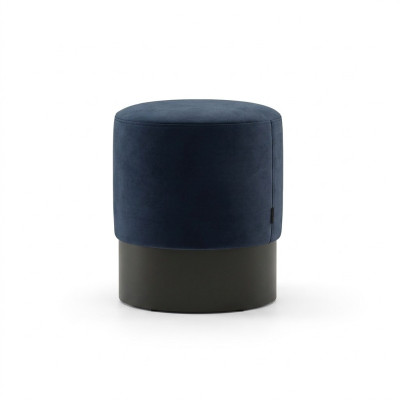 Sgabello rotondo blu di lusso per camera da letto moderna con sgabello da tavolino.